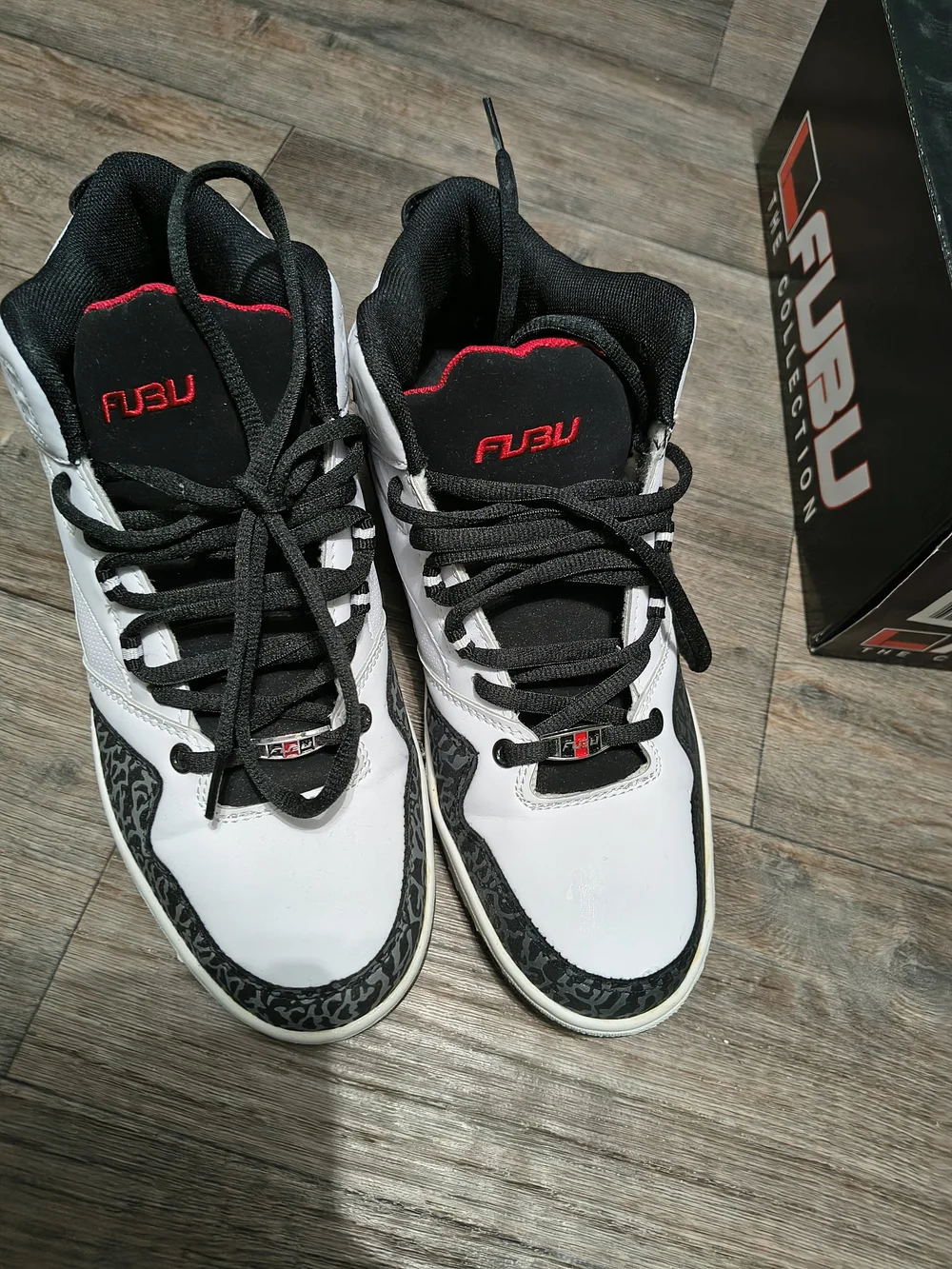FUBU Black, White and Red High-Top Sneakers